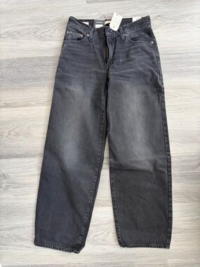 Levi's Black Washed Baggy Dad Jeans